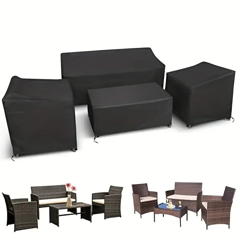 4 pieces/set garden furniture covers, durable waterproof outdoor furniture covers, outdoor rattan furniture