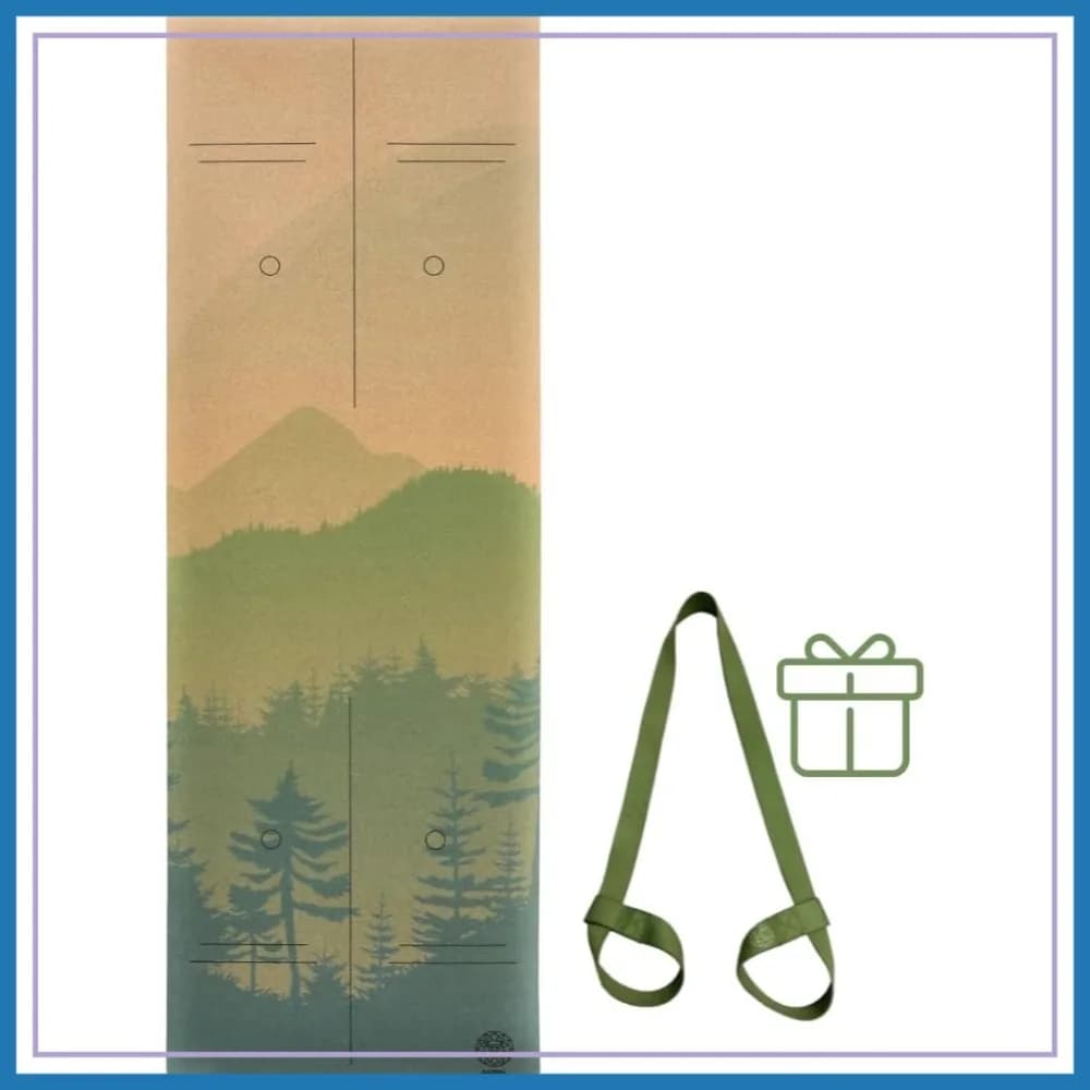 Tappetino Yoga in Sughero Ecologico, Base in Gomma Naturale, Extra Large, Antiscivolo, Resistente al Sudore, Eccellente Ammortizzazione e Supporto