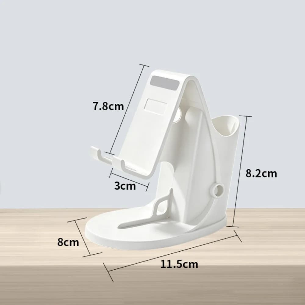 2 in 1 Pen Holder Phone Stand Anti-slip Space Saving Office Phone Holder Lightweight Desktop Storage Organizer Study Desk