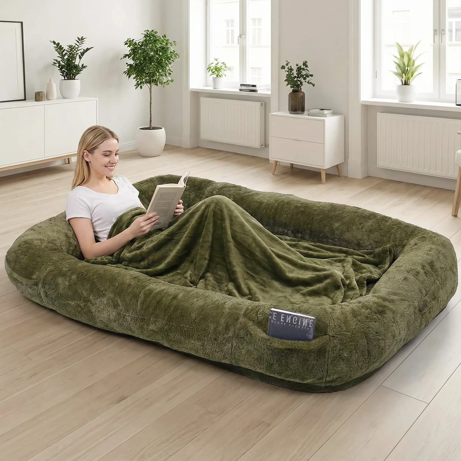Dogs and Humans 71x47x12 Inches, Washable, Extra Large, Comfortable with Soft Cover for Sleeping