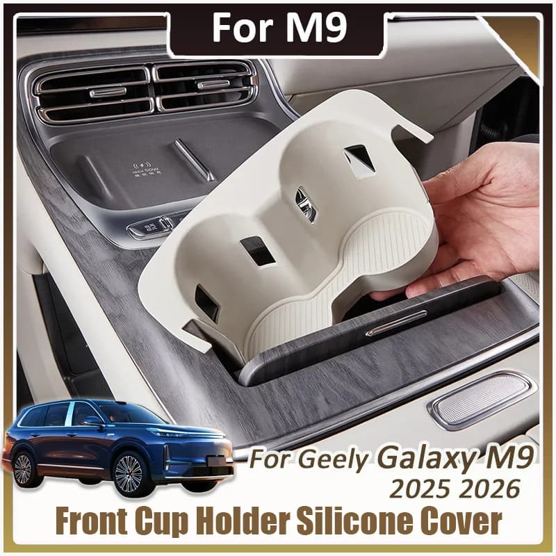 For Geely Galaxy M9 2025 2026 Car Front Center Console Cup Holder Silicone Liner Pad Protective Mat Organizer Accessories