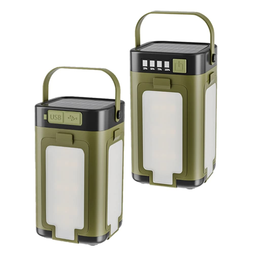Luce da campeggio pieghevole Power Bank Lanterna ricaricabile Lanterna da campeggio solare impermeabile Luce da tenda a LED per escursioni in campeggio