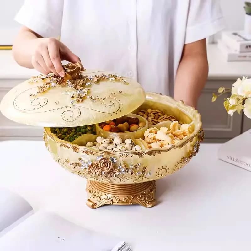 European dried fruit plate luxury creative resin decoration ornament living room large coffee table home fruit plate household