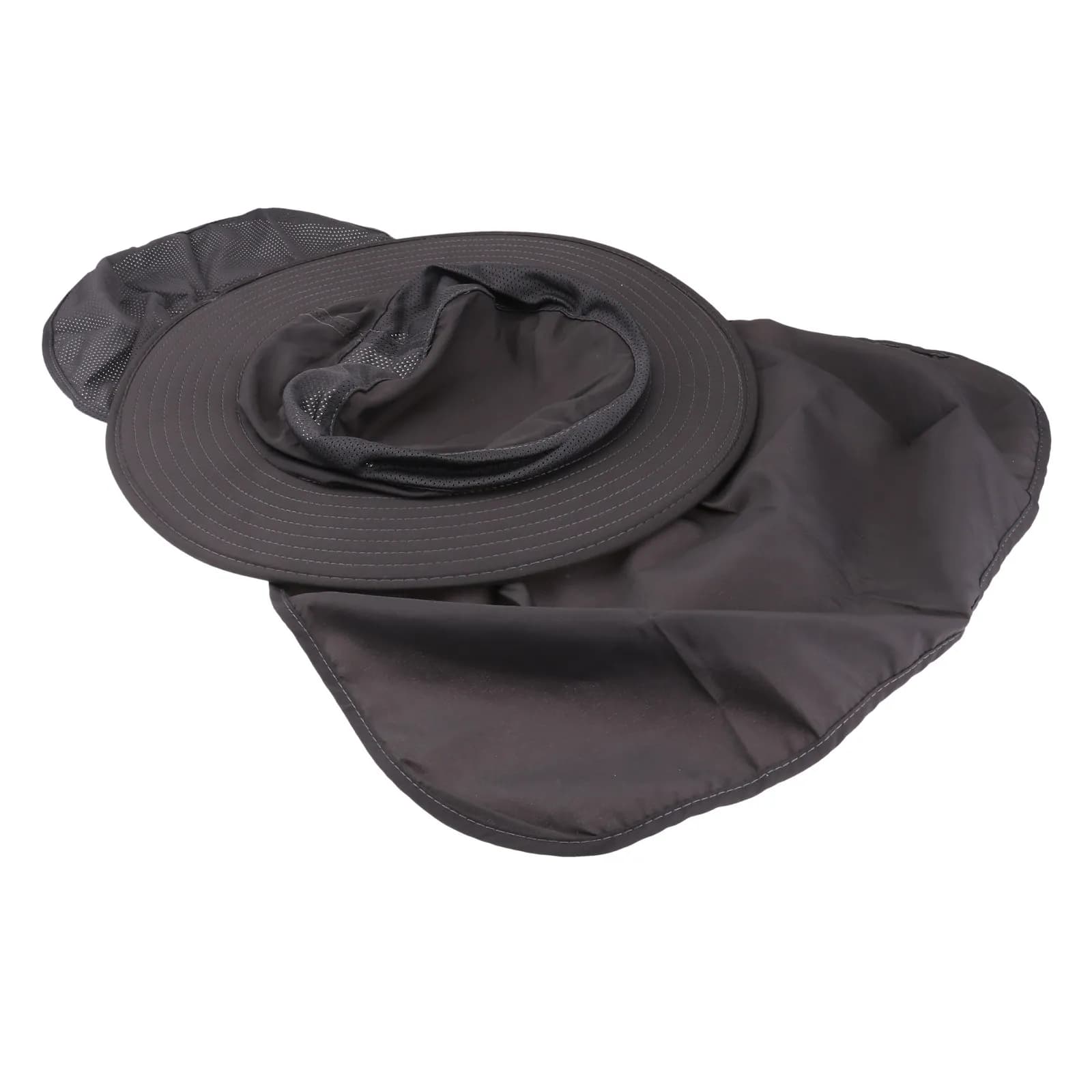 Cappello ad Asciugatura Rapida per Esterni, Grigio Scuro, Protezione UV, Copertura per Viso e Collo, Cappello da Pesca, Protezione Solare Antivento per Escursionismo