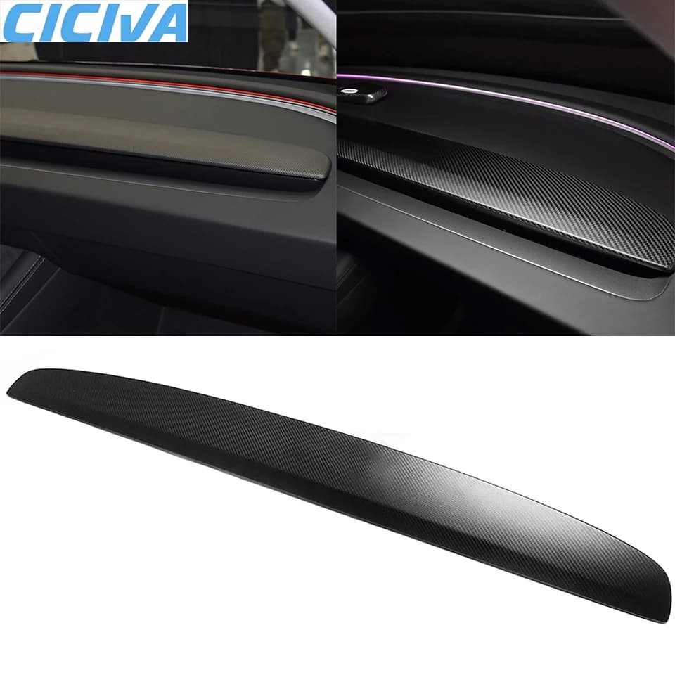 Patch Hardware in fibra di carbonio a secco per accessori interni auto Tesla Model 3 2023-upInstrument Panel