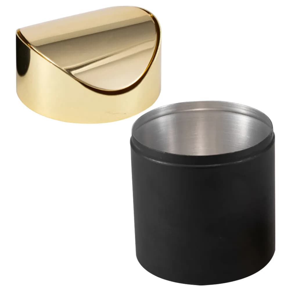 Mini Cestino in Acciaio Inox per Scrivania, Bancone, Ufficio, Camera da Letto, Soggiorno, Bagno, Bidone dei Rifiuti Salvaspazio con Coperchio Oscillante