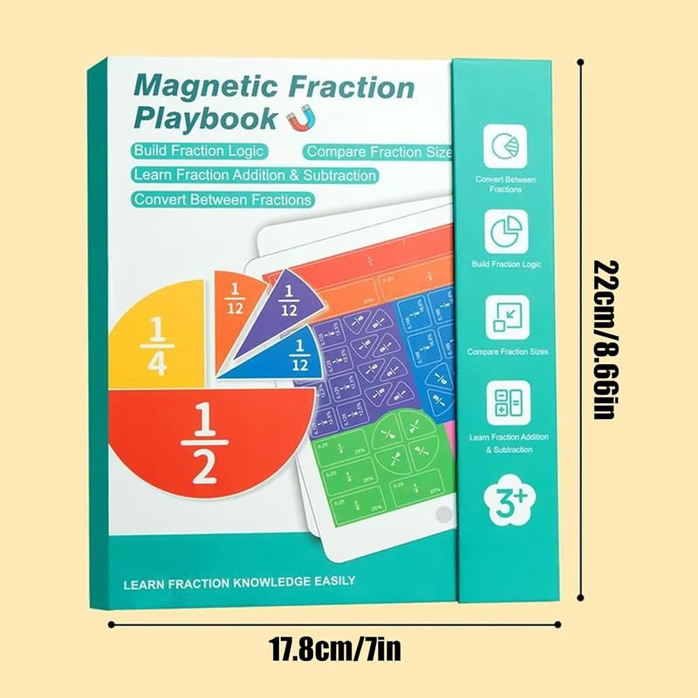 Libro Dimostrativo delle Frazioni Magnetiche, Tessere Magnetiche per Frazioni, Ausilio Didattico per la Matematica