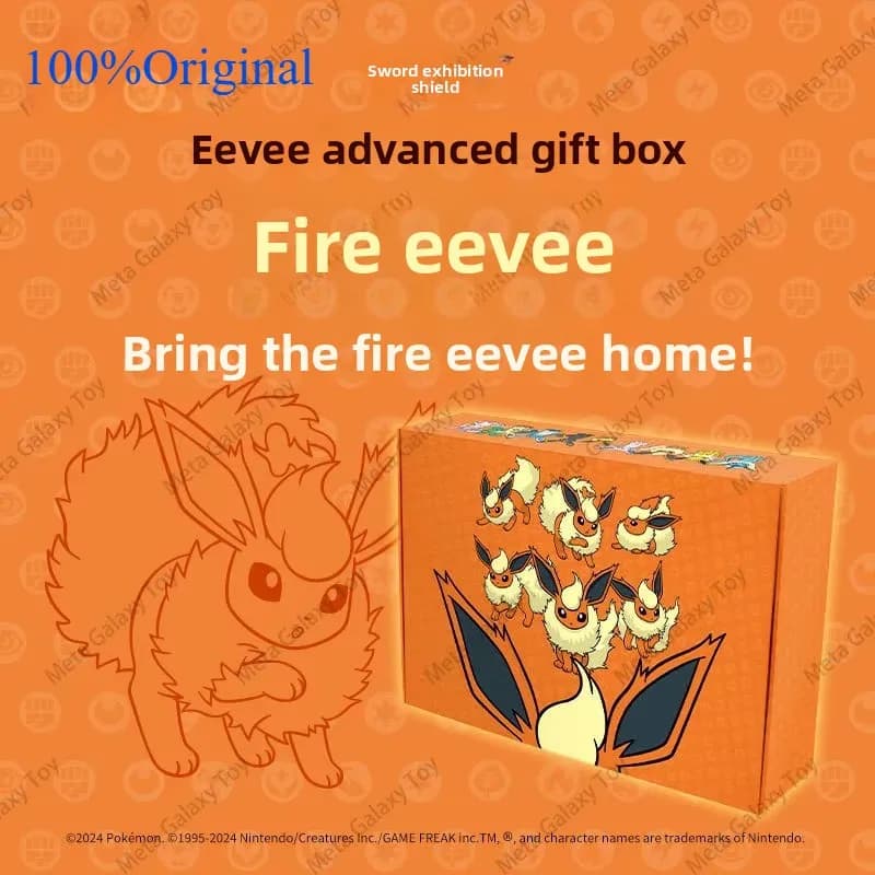 Scatola regalo avanzata Eevee originale Gioco di carte collezionabili Pokemon PTCG Simplificato cinese Thunder e Fire and Water Card Game scatola giocattolo