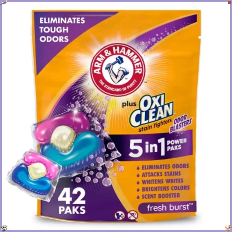 Arm & Hammer Plus Oxi Clean Odor Blasters HE Detergent in Capsules for Bucato 160 Packages - 208 fl oz: Richiudibile Bag, 42 Utilities