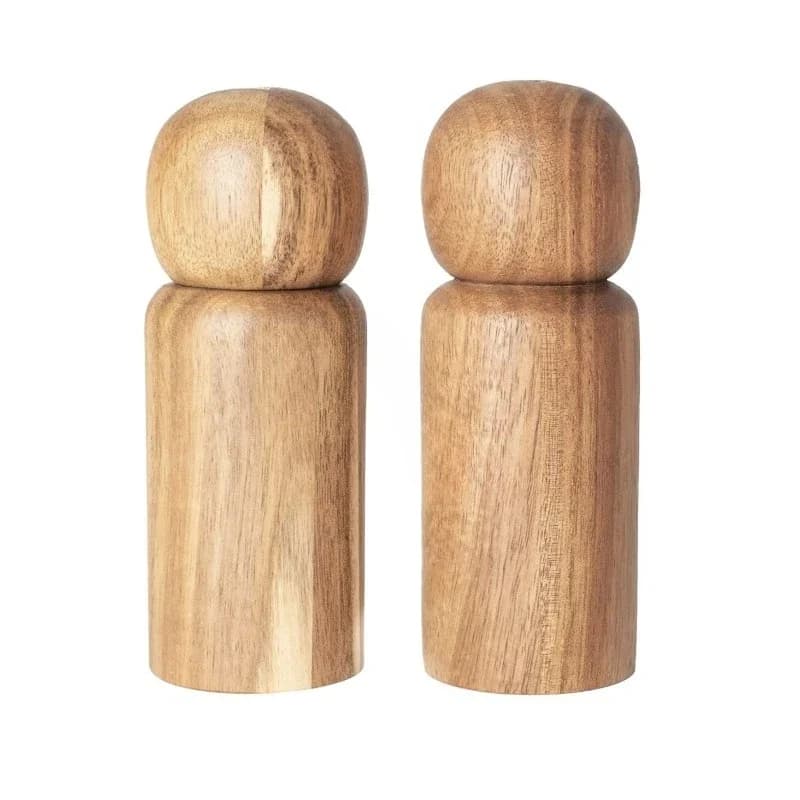 Set di Macinini per Spezie ed Erbe in Legno di Lusso per Cucina, Macinino per Sale e Pepe