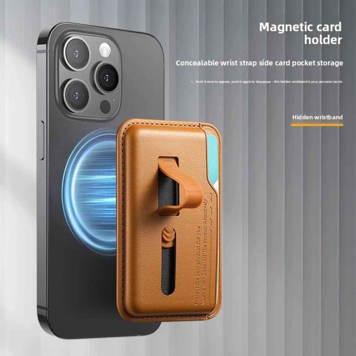 Strong Magnetic Wallet Slots Card Holder Case for Magsafe Apple IPhone 17 16 15 14 13 Pro Max with Card Finger Ring Wrist Strap
