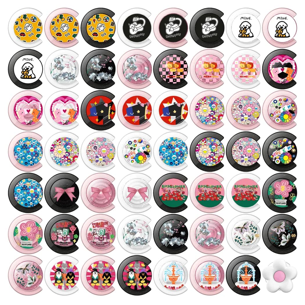 C-shape Cartoon Patterns Magnetic Grip Phone Stand Magnetic Phone Holder for iPhone / Galaxy