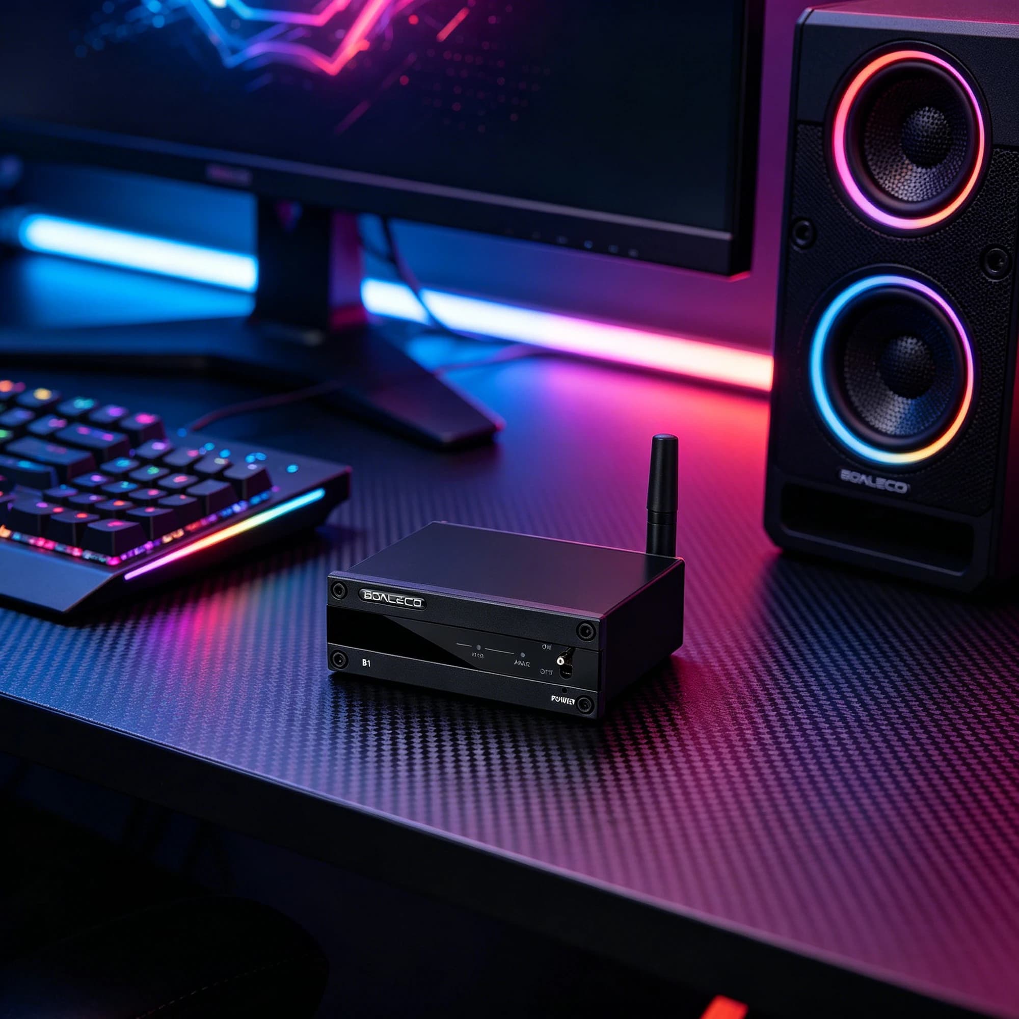 BOALECO B1 Ricevitore Audio Bluetooth HiFi Trasmissione Hi-Res Senza Perdita aptX HD Uscita RCA/Ottica/Coassiale per Amplificatore Altoparlante