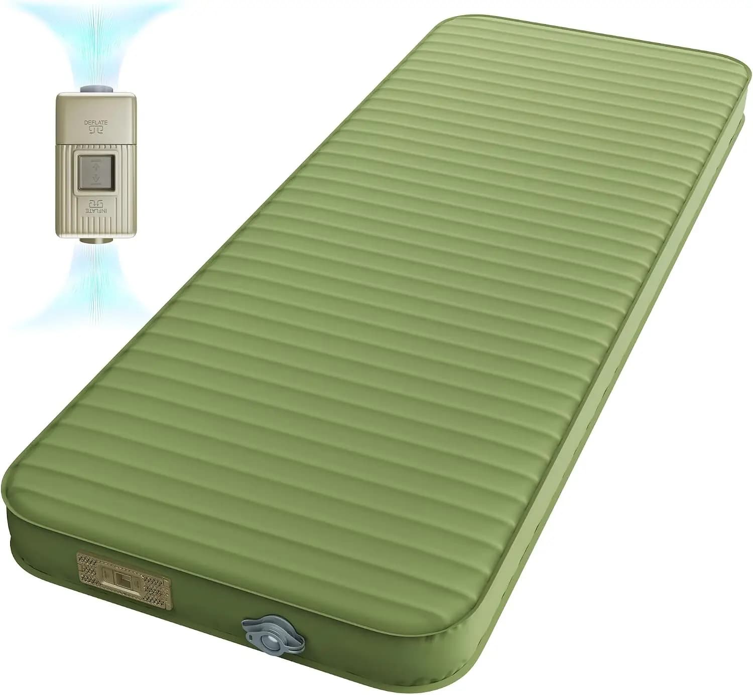 4 Inch R9.5 Thick Memory Foam Self-Inflating Camping Pad Built-In Electric Inflation Pump Attached Pillow Essential Gear For Car Tent Camping
