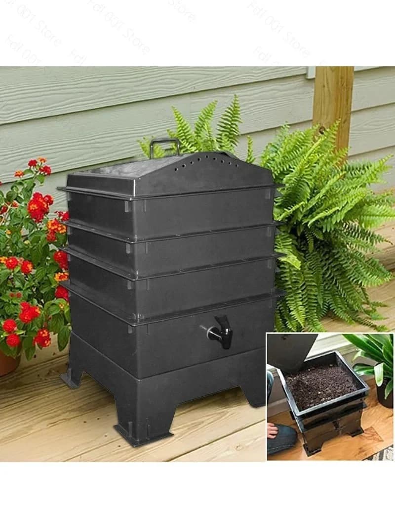 Outdoor Compost Bin Household Kitchen Waste Leaf Composting Garden Courtyard Organic Waste Disposal Eco-Friendly Compost Box