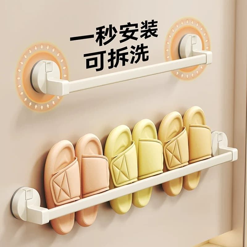 Porta pantofole da bagno con ventosa, scolapiatti a parete, portaoggetti, organizer per scarpe da toilette senza trapano