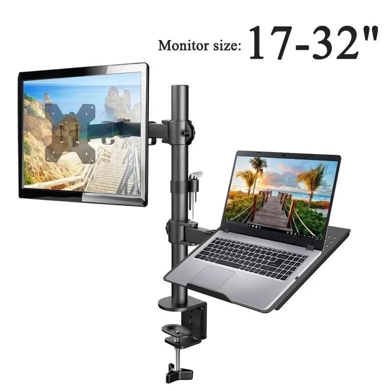 Notebook computer stand dual-screen monitor two-in-one combined secondary screen support bracket mechanical arm