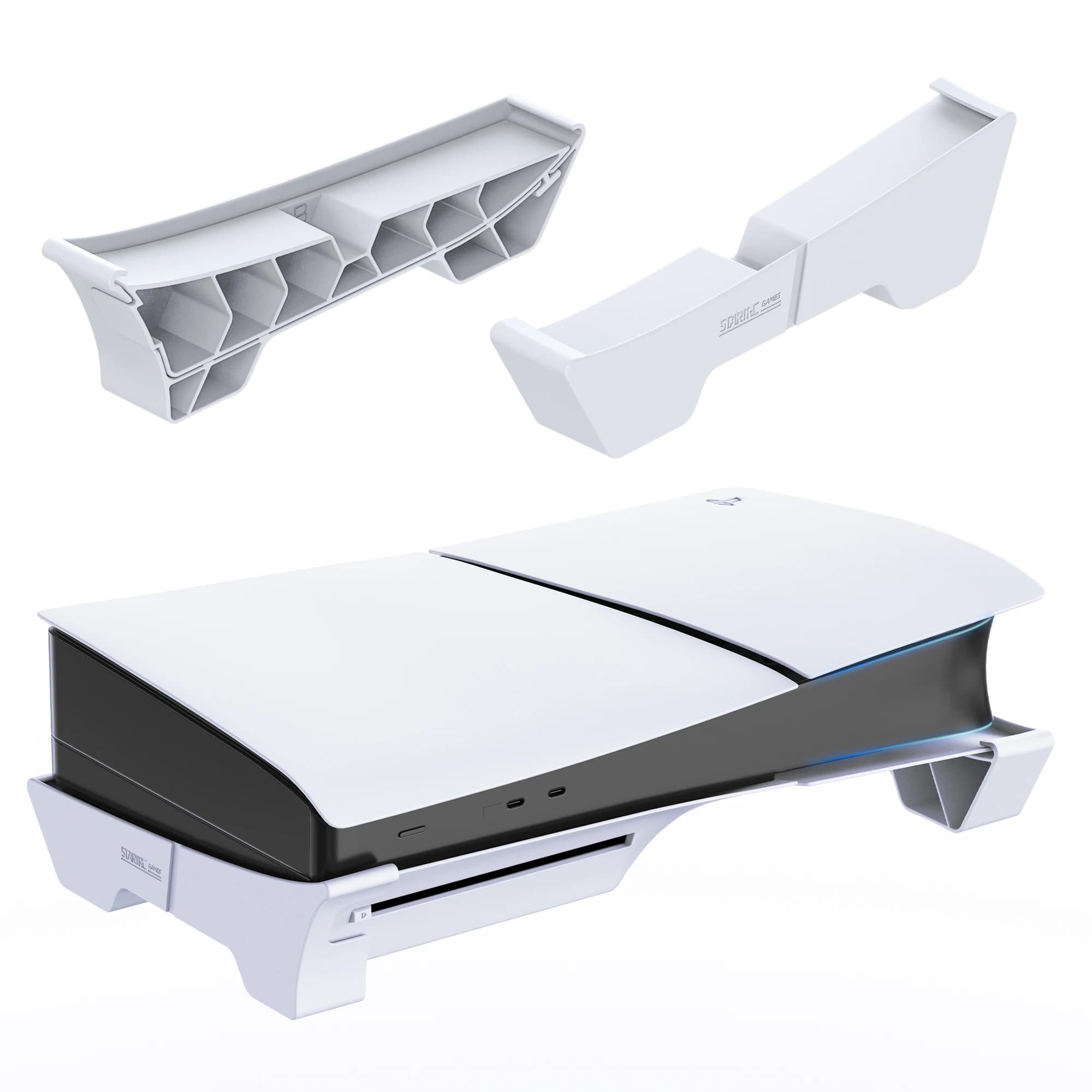 Horizontal Stand for PS5 Pro/PS5 Slim Console, Flat Base Stand Stable Accessories for PlayStation 5 Slim/Pro Disc & Digital Edition (Not for PS5)