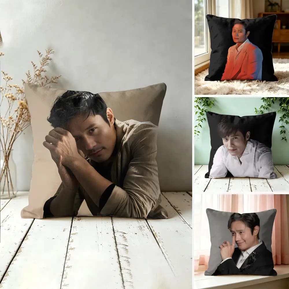 L-Lee B-Byung-hun Cushion Cover Square Pillow Bedroom Sofa Leisure Comfort Living Room Home Decoration 40X40