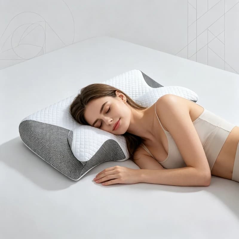 Cuscino Cervicale a Forma di Farfalla in Memory Foam, Ortopedico per Massaggio del Collo a Lento Ritorno