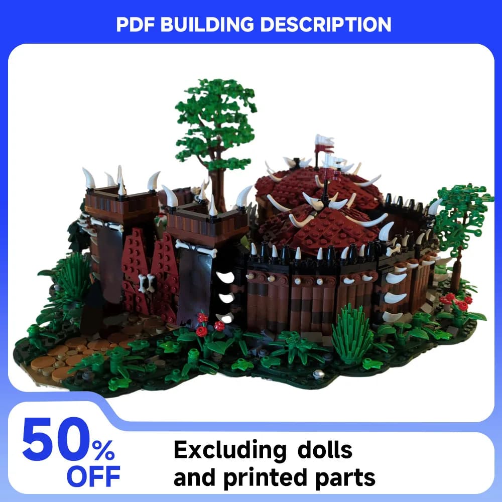 3214PCS MOC Primitive Forest Orc Tribe Building Model Building Blocks DIY Modular Assembly Children's Toy Boy's Birthday Gift