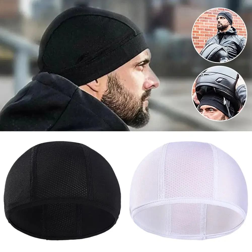 Breathable Refreshing Bike Cap on the Net, Quick Drying Elastic Sottocasco for Men and Women, Indoor Motorcycle Hat