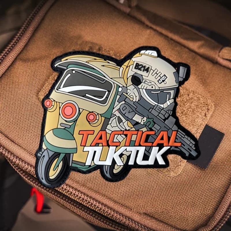Tuktuk Patch in PVC sui vestiti Distintivo morale Gancio Anello Toppe militari tattiche Adesivo per zaino Bracciale militare