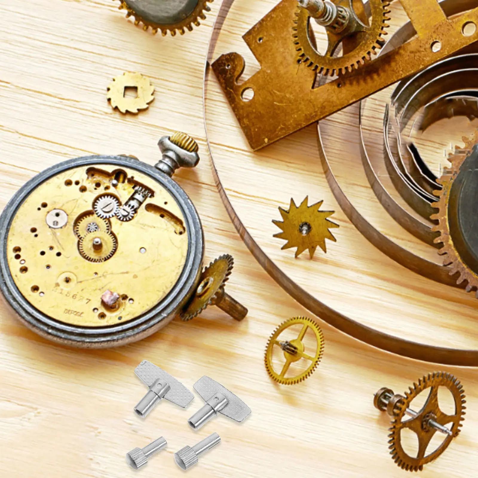 Set di chiavi per caricare l'orologio a pendolo, kit di riparazione per orologi meccanici da parete, set universale di chiavi per caricare l'orologio, tutto in uno