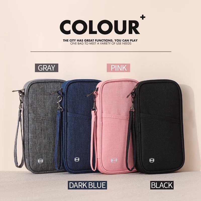 RFID Blocking Passport Holder Wallet Family Travel Document Card Holder with Credit Card Slots, Secure Essentials Bag for Trips