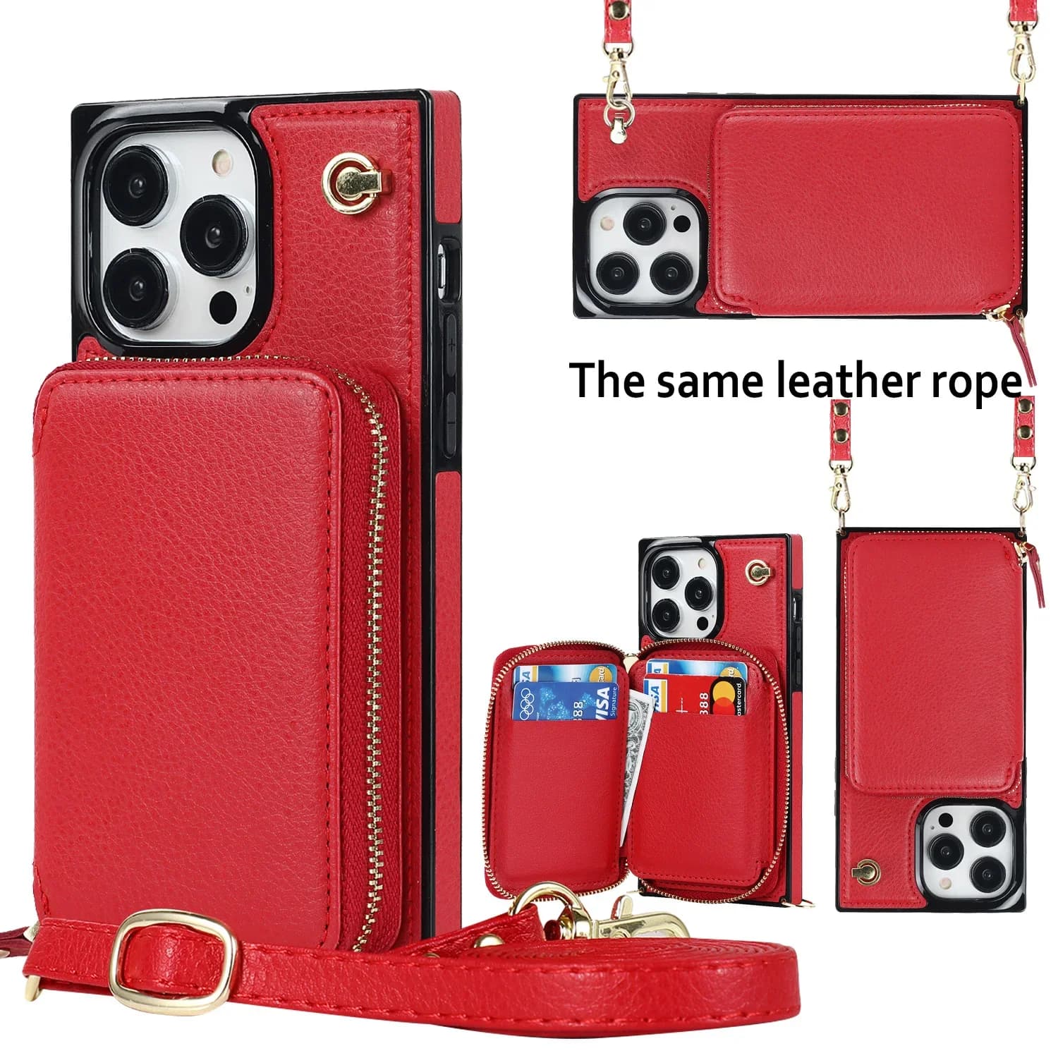 Borsa con cerniera Porta carte Custodia in pelle Flip per iPhone 14 15 16 Pro Max 12 13 X XS XR 7 8 Plus SE2022 Portafoglio RFID Stand Cover