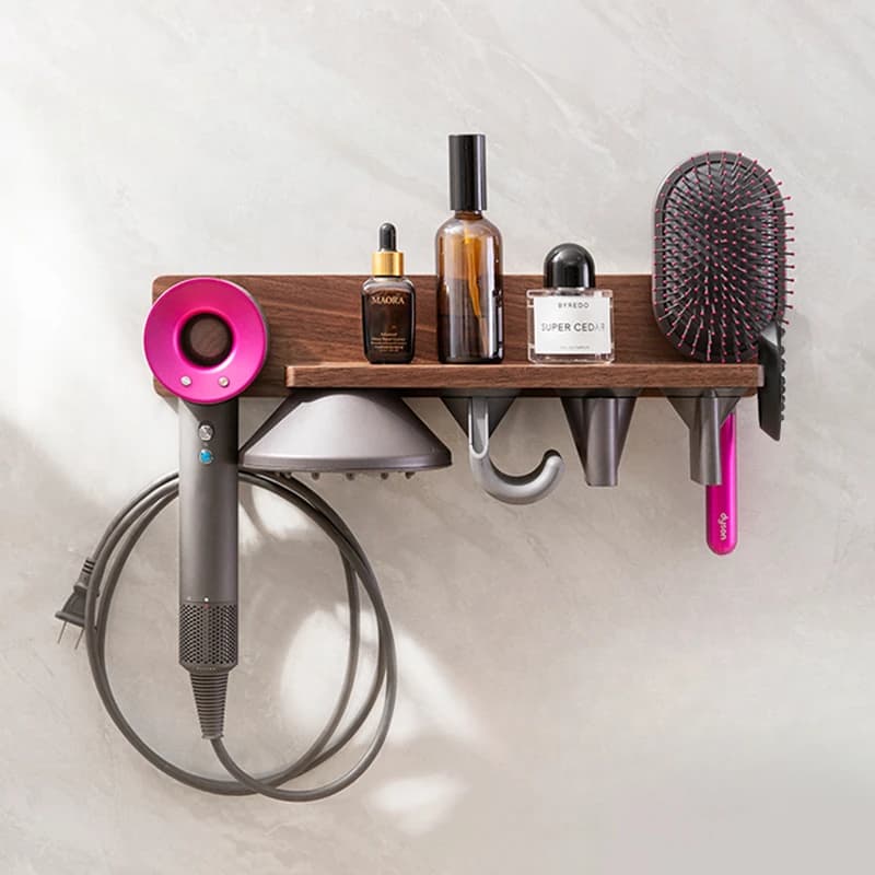 Wall Mount Storage Organizer for Dyson Blowers Home Bathroom Decor Hair Dryer Nozzle Holder Easy Installation