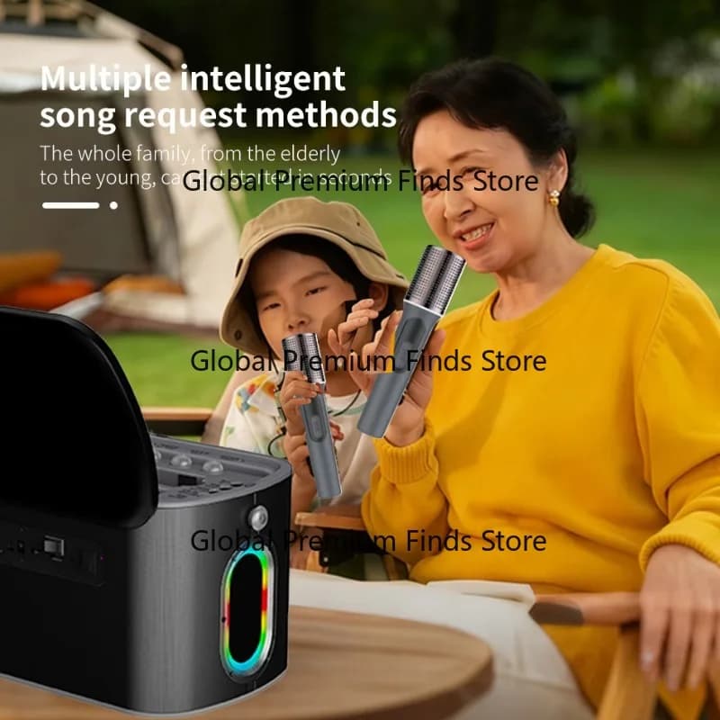 Dual Wireless Microphone Kit for Portable Touch Screen Karaoke Machine Home Outdoor KTV Singing Accessory Compatible With YouTub