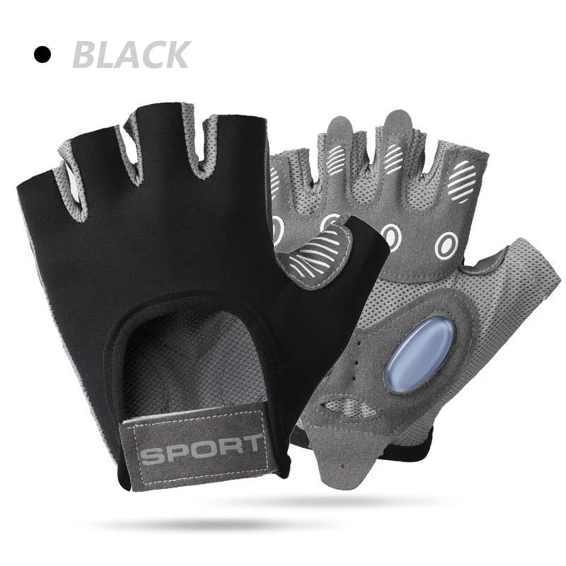 1 pair of breathable anti-slip gym gloves with half fingers - adjustable wrist strap, outdoor fishing net panels, running, cycling and