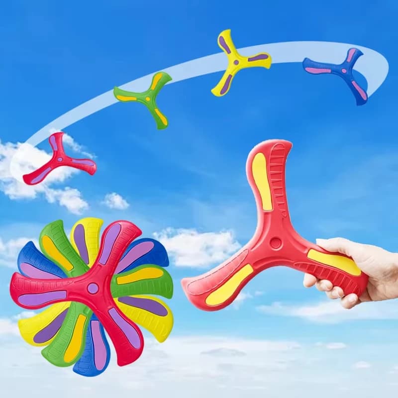 Children Boomerang Soft Three Leaves Cross Outdoor Toy Flying Disc Interactive Sports Toy for Adult Children for Decompression Gift Puzzle