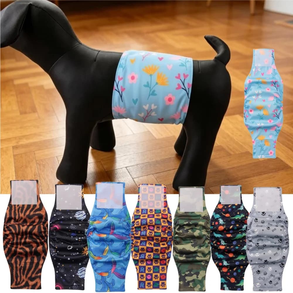 Nuovi Pannolini Lavabili Originali per Cani Maschi, Anti-perdita Laterale, Altamente Assorbenti, Mutandine Igieniche per Viaggi, Facili da Trasportare