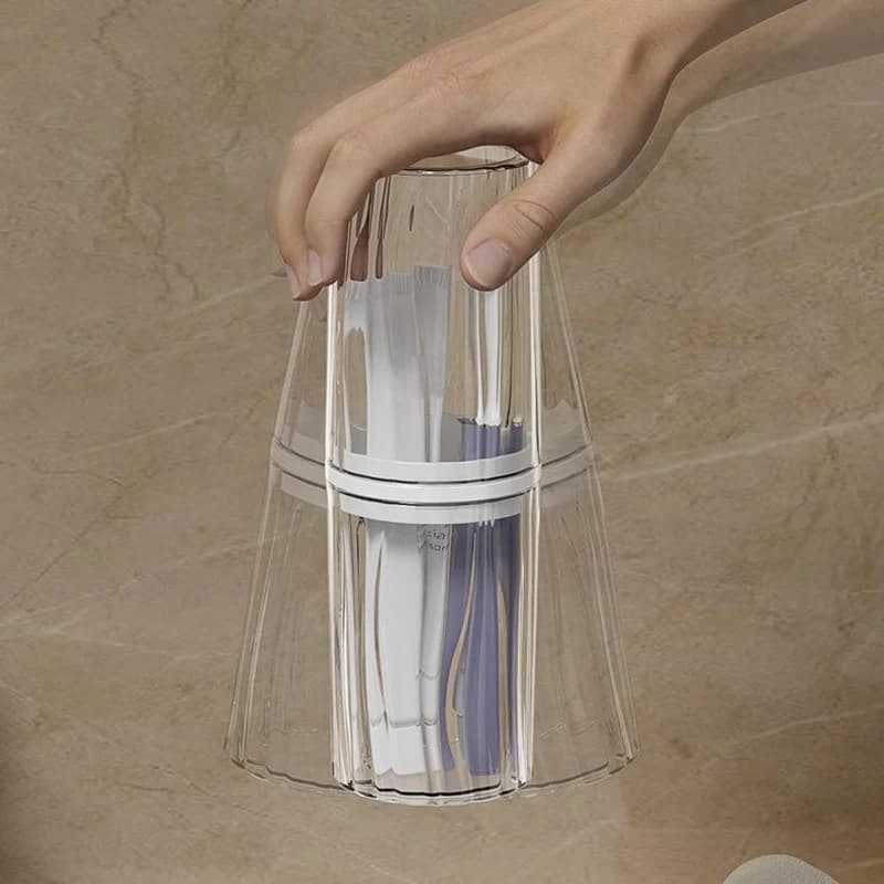 Tazza portatile per spazzolino da viaggio con porta dentifricio, custodia per bagno, organizer per articoli da toeletta