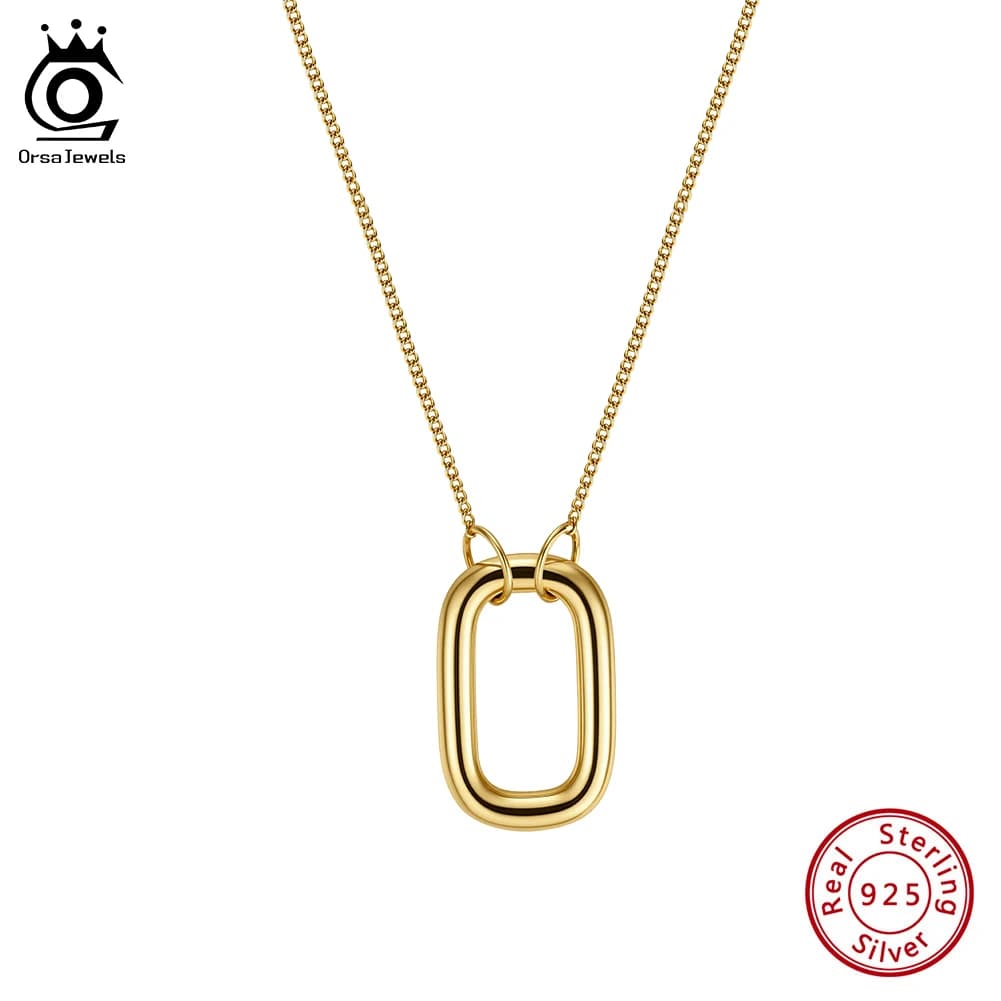 ORSA JEWELS Collana in argento sterling 925 con pendente geometrico, regalo di gioielli semplici e alla moda per feste di compleanno, anniversari, GAN09