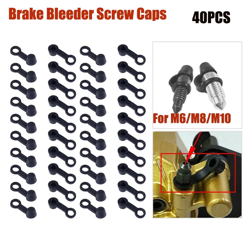 20/30/40PCS Brake Bleeder Screw Cap Grease Zerk Fitting Cap Rubber Dust Cover Black For Car Motorcycles M6/M8/M10 Screw