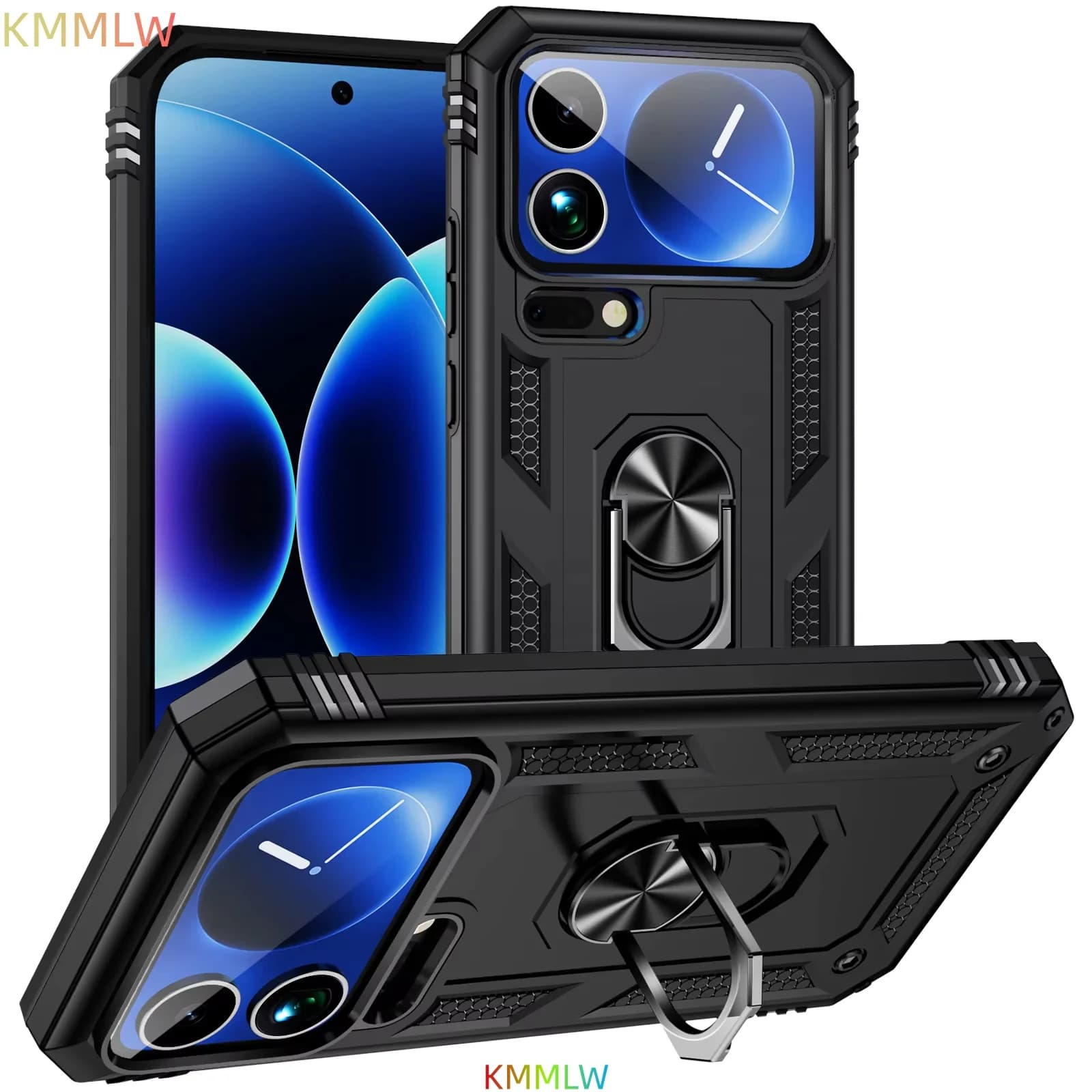Custodia Antiurto Armor per Xiaomi Mi 17 Pro Max 17Pro 17 con Anello Supporto e Bumper in Silicone per Xiaomi Mi 17