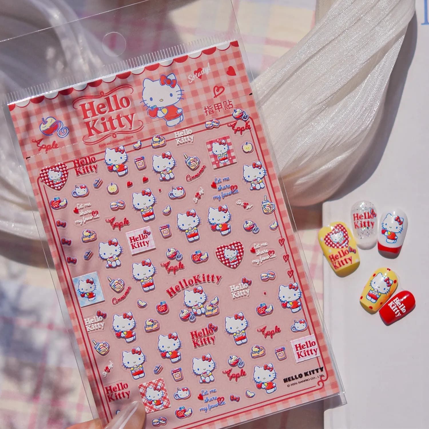 1 pz Sanrio serie RN adesivi per nail art 5D Miniso accessori per nail art adesivi per decorazione nail art stile femminile carino