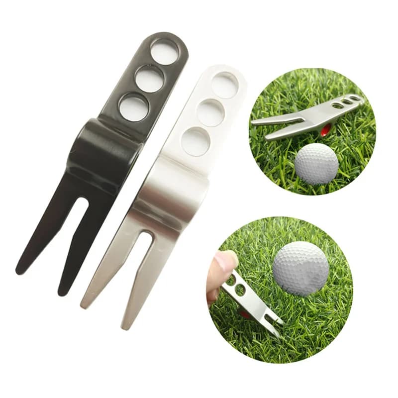 Attrezzo Portatile per Riparazione Divot da Golf in Lega di Zinco Resistente, con Perno Girevole per Riparazioni Robuste e Confortevoli sul Green