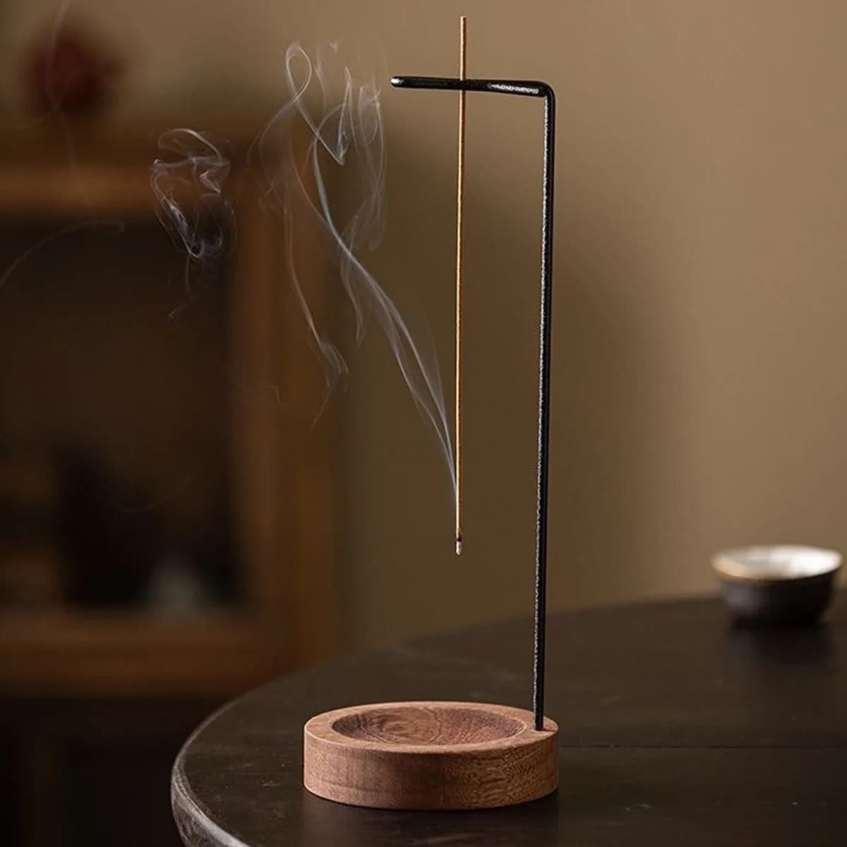 Creative Upside Down Incense Burner Incense Stick Holder Wooden Round Incense Tray Ornament Bedroom Home Yoga Decoration Crafts