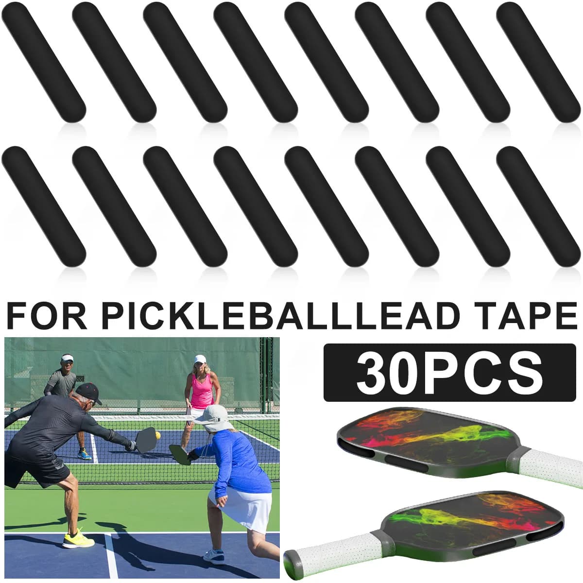30 pezzi strisce di nastri per pesi da pickleball aggiungono peso dell'oscillazione al mazza da golf racchetta da tennis ferro putter racchette accessori per mazze da golf