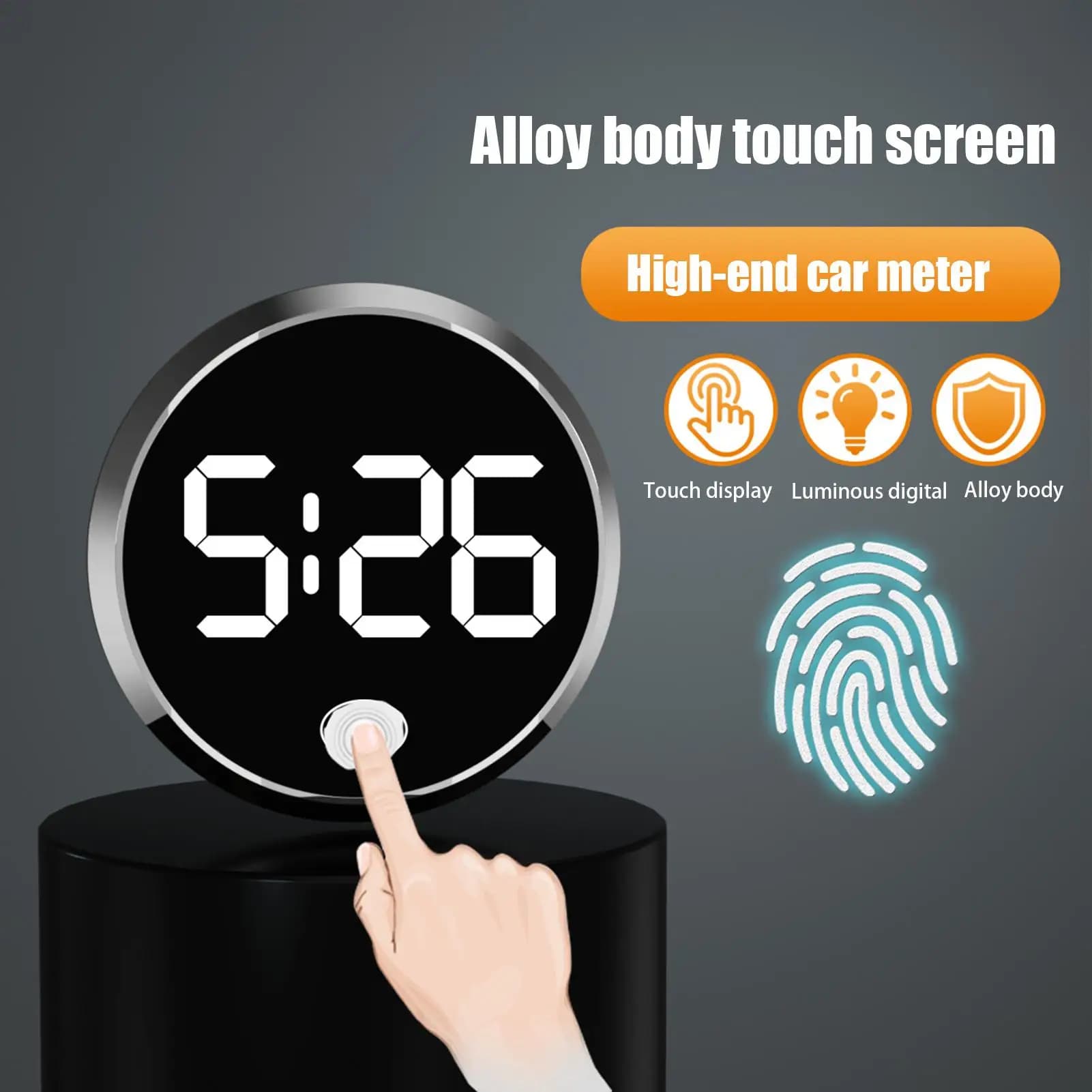 LED Watch with Touch Control for Dashboard Car, with LED Display Luminous for Refrigerator, Camper, Room, Travel, Vehicles and Automotive