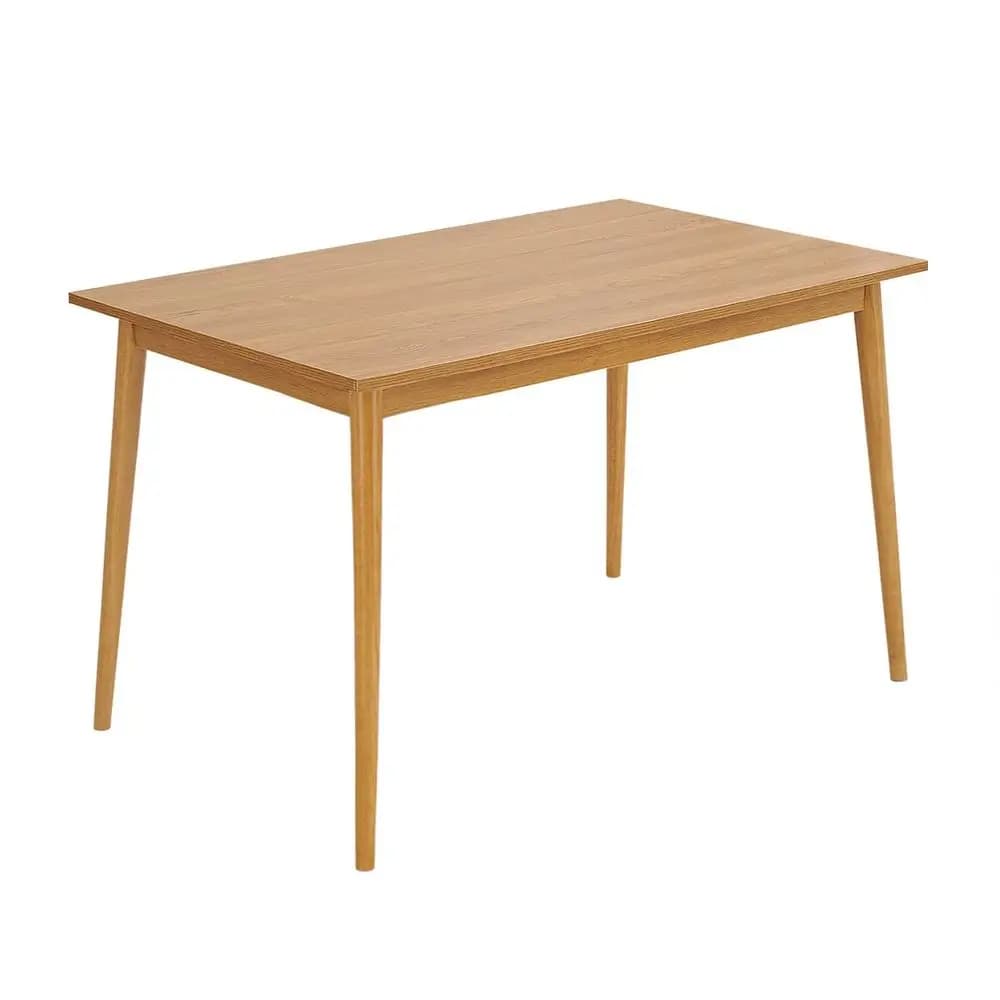 Tavolo da Pranzo Moderno 47 Pollici con Gambe in Legno Massello Finitura Rovere, Tavolo da Cucina per Sala da Pranzo, Arredamento Casa Naturale
