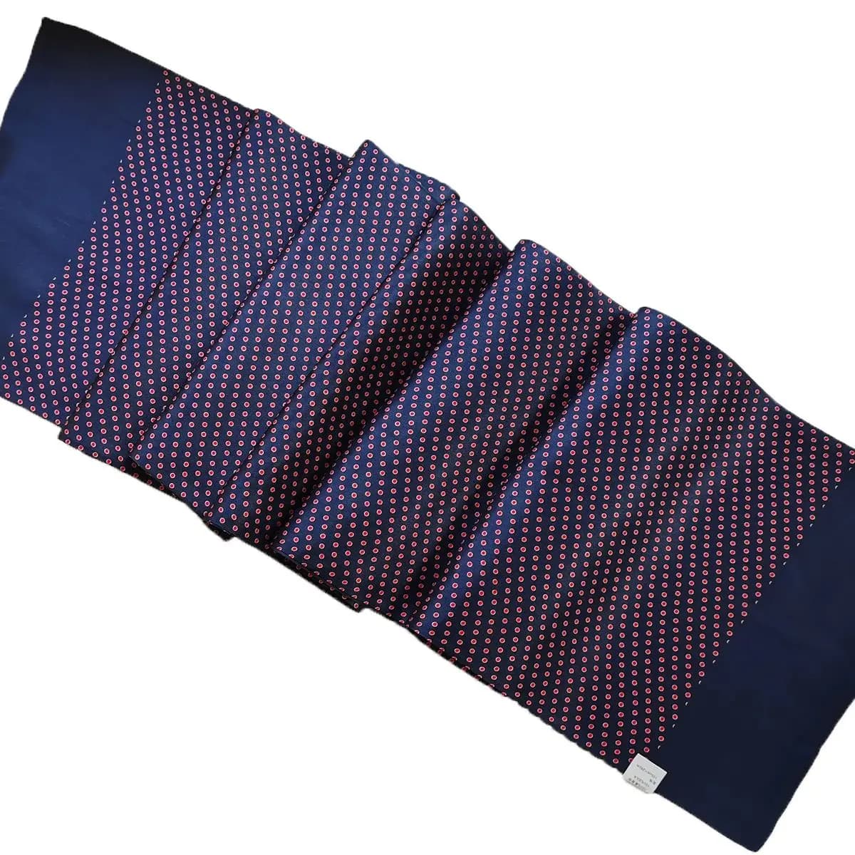 Men's silk scarf 100% polka dot double layer long red blue neck handkerchief