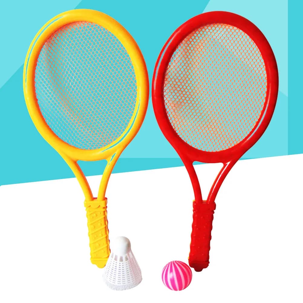 Set di racchette da tennis e badminton versatili da 1 paio, include palla in PU senza piume, ideale per imparare all'aperto