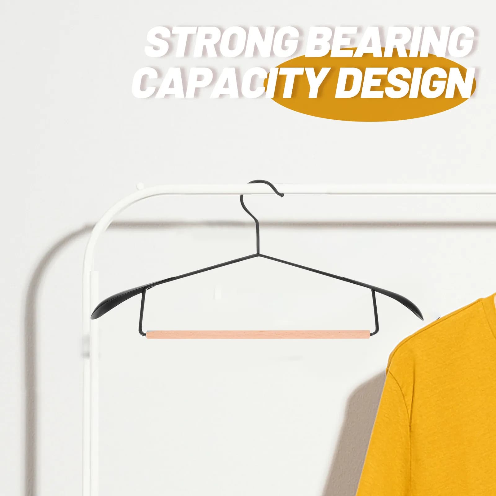 5Pcs Iron Wood Wide Shoulder Clothes Hanger Heavy Duty Closet Organizer Coat Suit Garment Trouser Pants Hangers