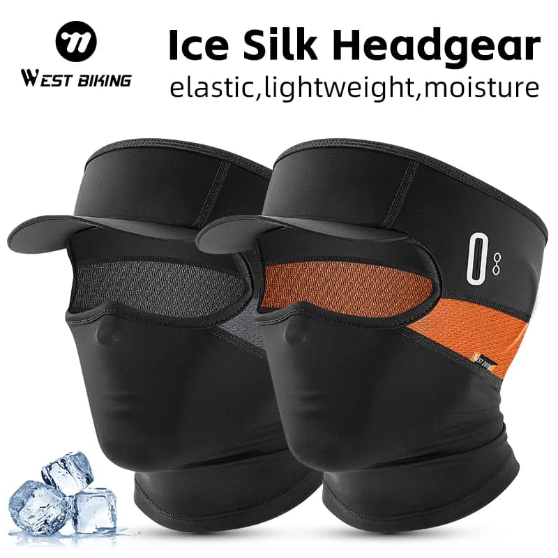 WEST BIKING Cappello da sole estivo da ciclismo Maschera di protezione UV integrale MTB Passamontagna in seta di ghiaccio per moto Attrezzatura sportiva di raffreddamento per la pesca