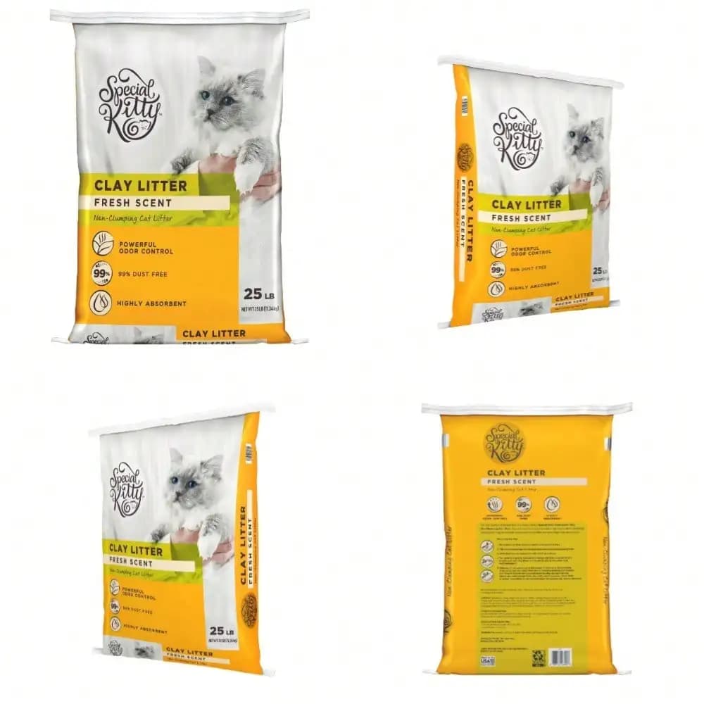 25 Lb Large Bulk Fresh Scent Non-Clumping Clay Cat Litter Effective Odor Control Low Dust Formula For Multi-Cat Families Long-Term Use